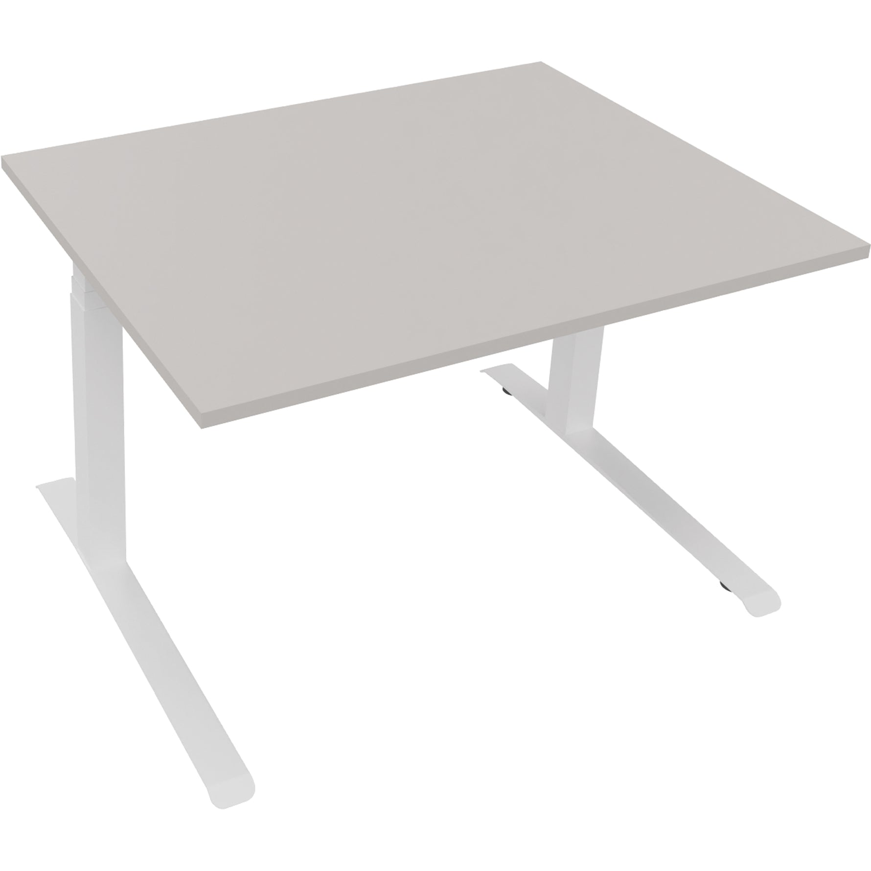 Neutralware Schreibtisch all in one 1.200 x 645-1.275 x 900 mm (B x H x T) lichtgrau – Produktbild 2