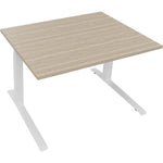 Schreibtisch all in one 1.200 x 645-1.275 x 900 mm (B x H x T) eiche natur