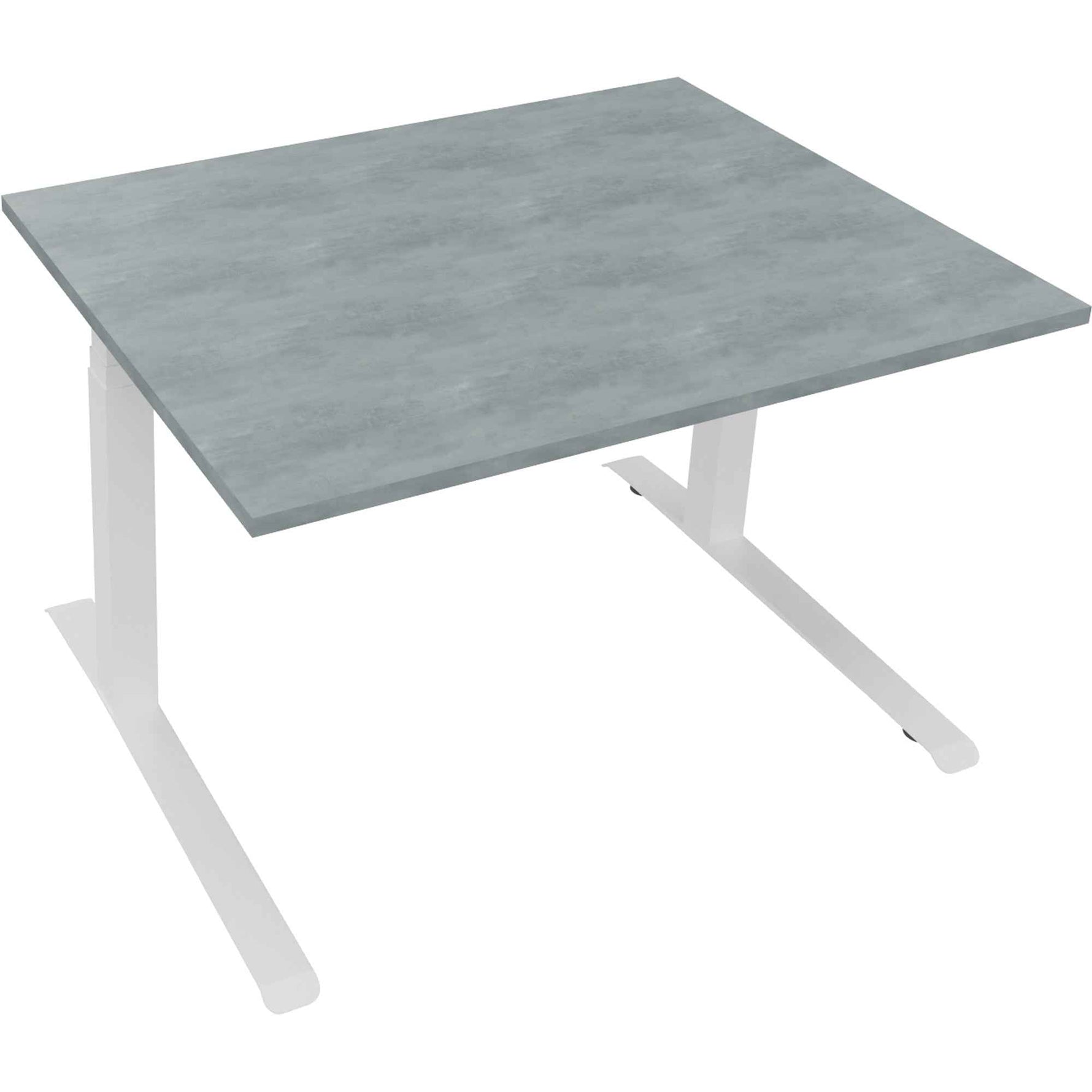 Schreibtisch all in one 1.200 x 645-1.275 x 900 mm (B x H x T) beton hell