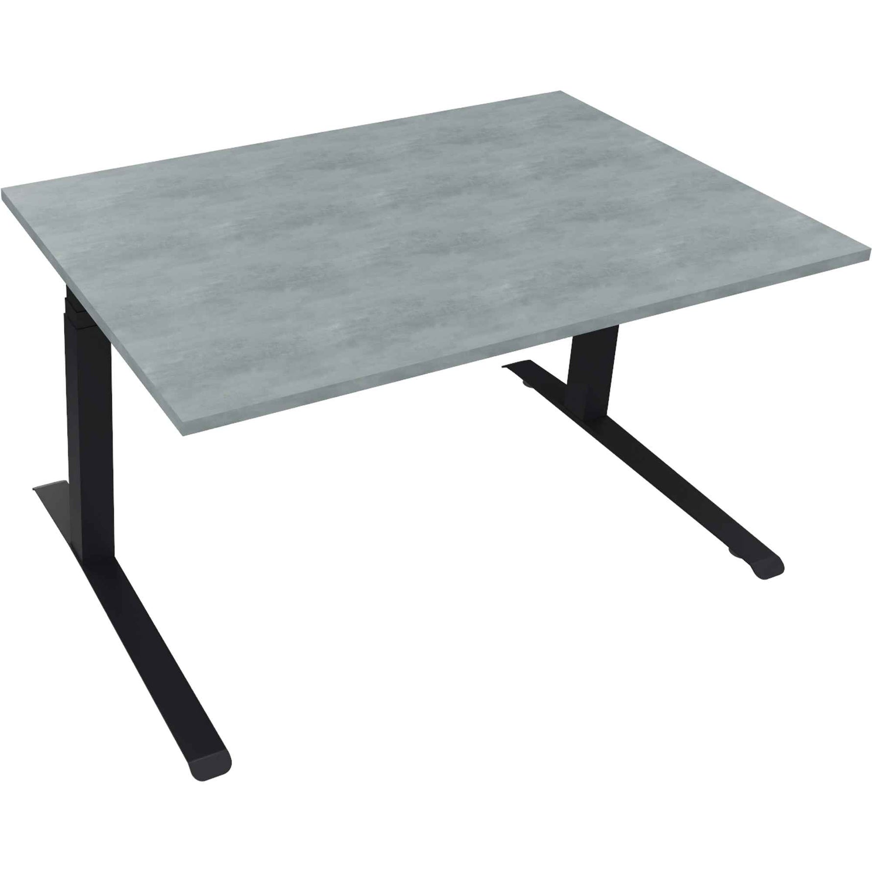 Schreibtisch all in one 1.400 x 645-1.275 x 900 mm (B x H x T) beton hell