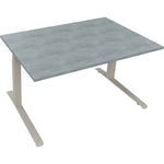 Schreibtisch all in one 1.400 x 645-1.275 x 900 mm (B x H x T) beton hell