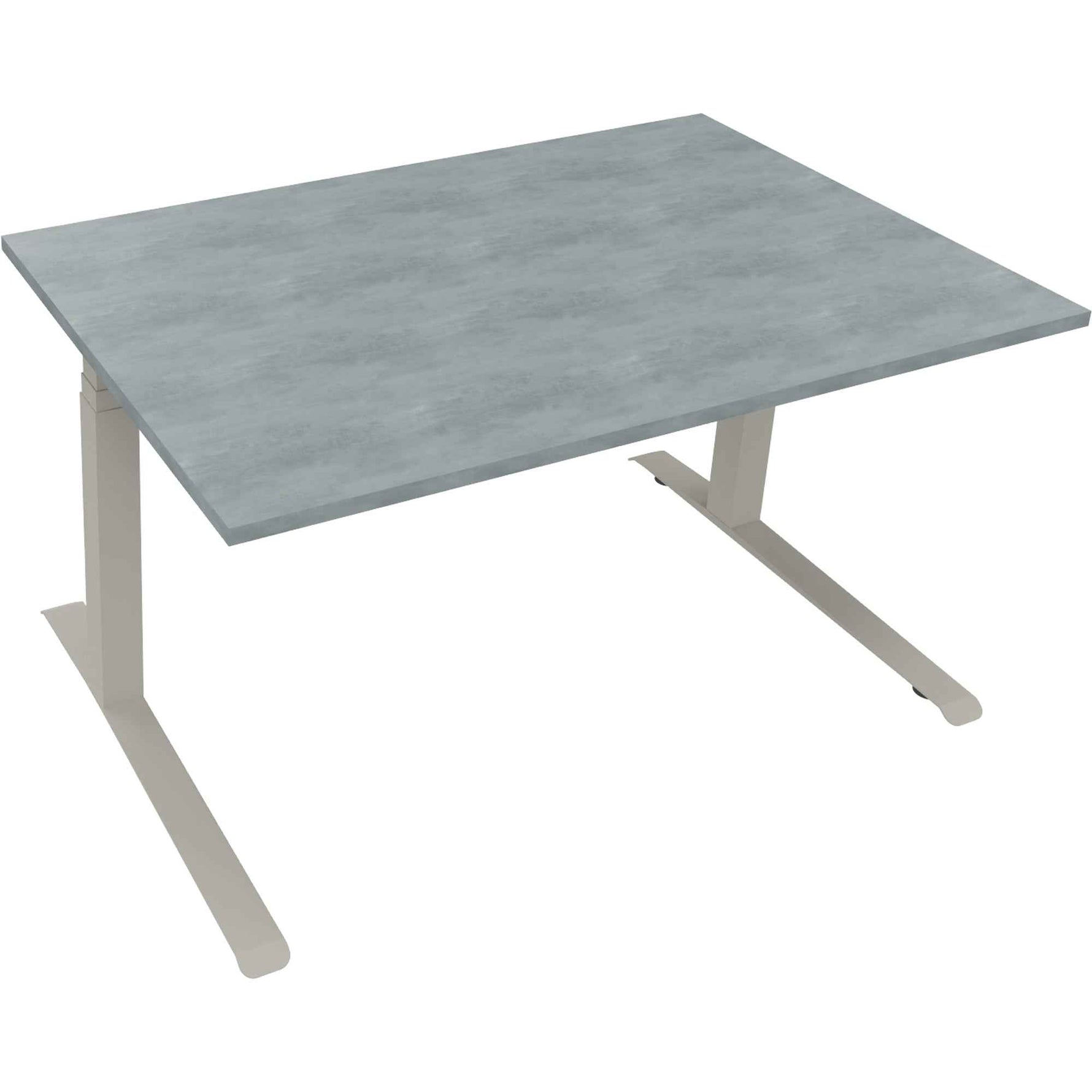 Schreibtisch all in one 1.400 x 645-1.275 x 900 mm (B x H x T) beton hell