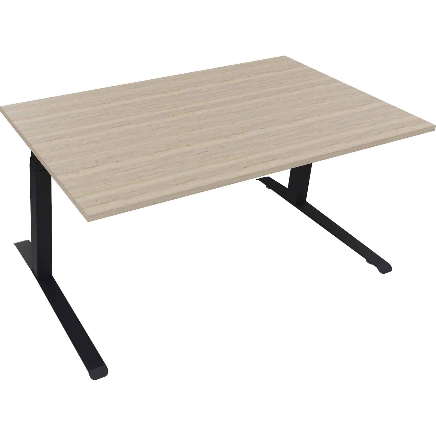 Schreibtisch all in one 1.600 x 645-1.275 x 900 mm (B x H x T) eiche natur