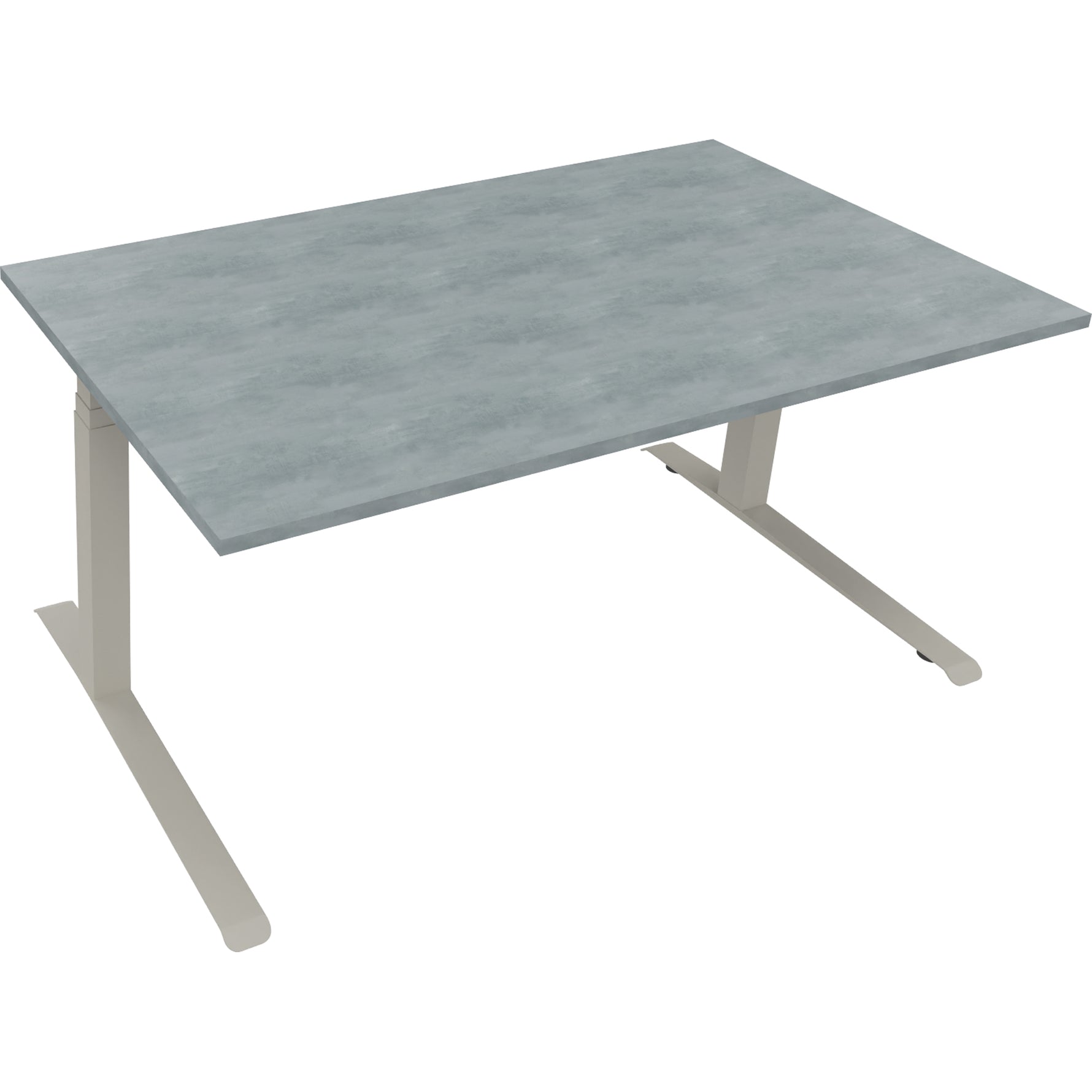 Neutralware Schreibtisch all in one 1.600 x 645-1.275 x 900 mm (B x H x T) beton hell – Produktbild 2