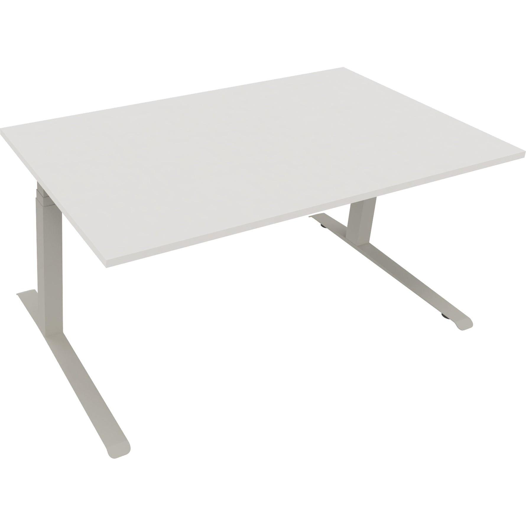 Neutralware Schreibtisch all in one 1.600 x 645-1.275 x 900 mm (B x H x T) diamant weiß – Produktbild 2