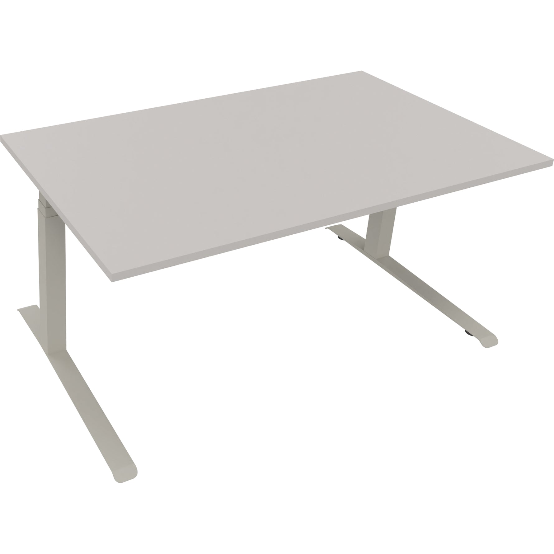 Neutralware Schreibtisch all in one 1.600 x 645-1.275 x 900 mm (B x H x T) lichtgrau – Produktbild 2
