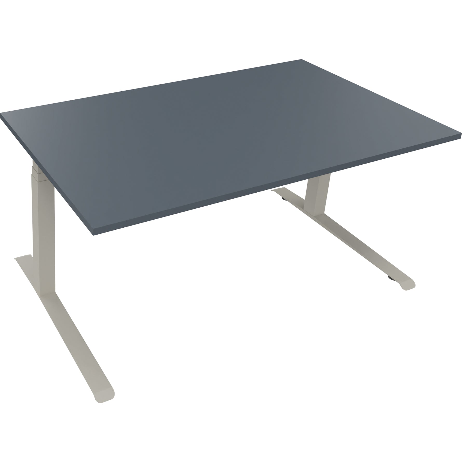 Neutralware Schreibtisch all in one 1.600 x 645-1.275 x 900 mm (B x H x T) lavagrau – Produktbild 2