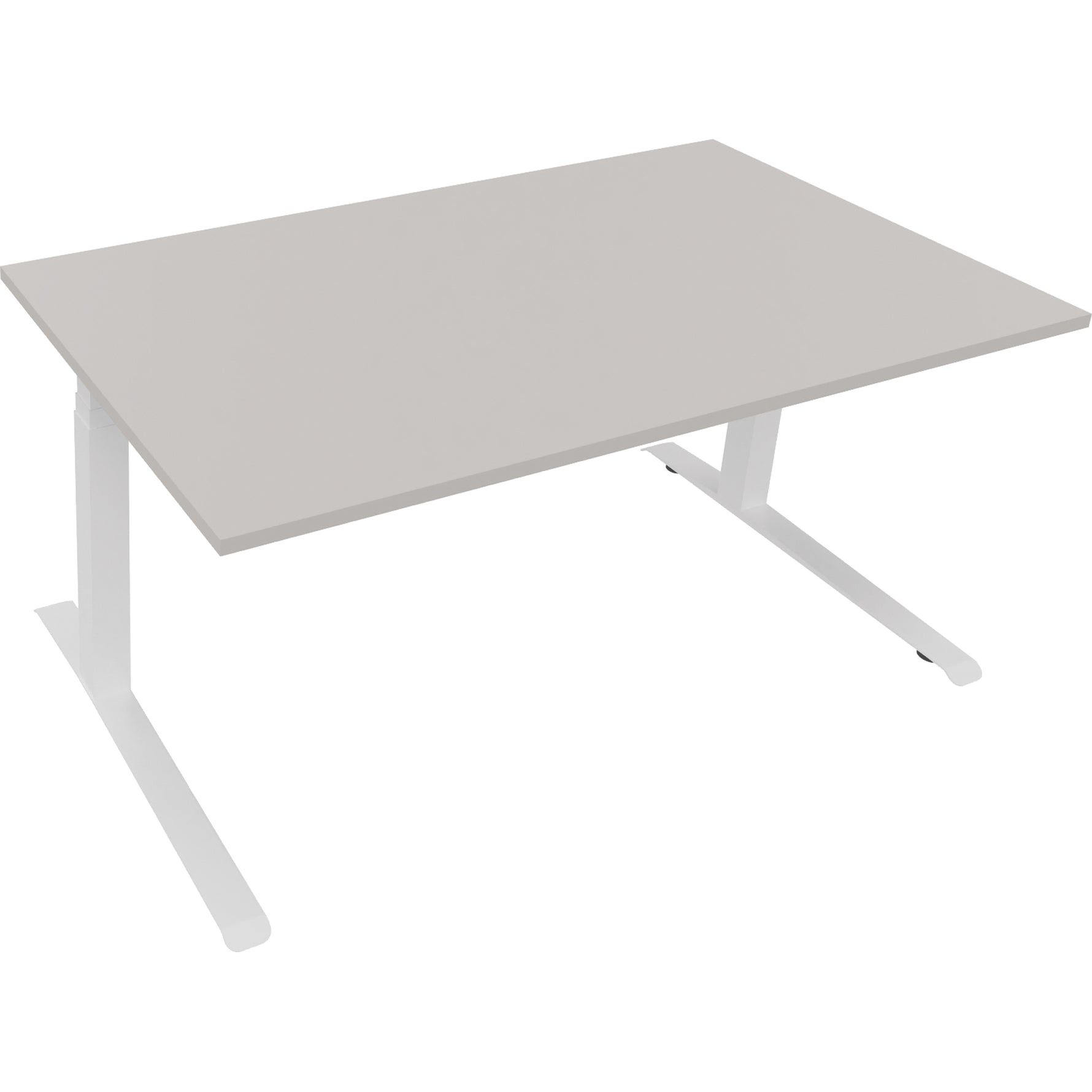 Neutralware Schreibtisch all in one 1.600 x 645-1.275 x 900 mm (B x H x T) lichtgrau – Produktbild 3
