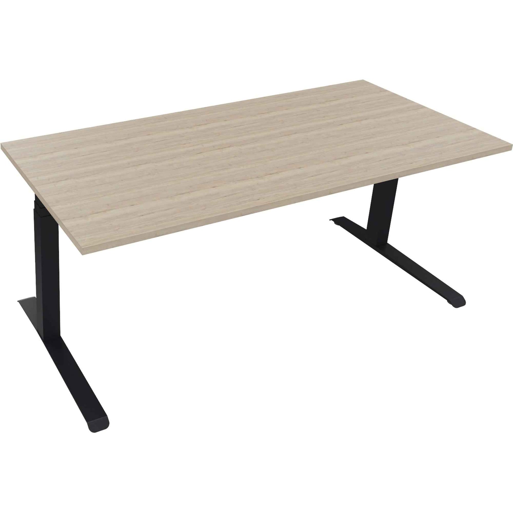 Schreibtisch all in one 1.800 x 645-1.275 x 800 mm (B x H x T) eiche natur