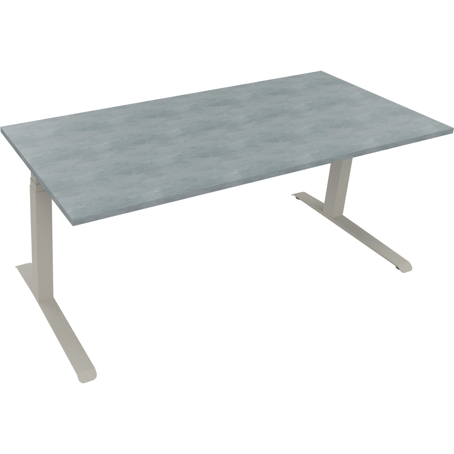 Neutralware Schreibtisch all in one 1.800 x 645-1.275 x 800 mm (B x H x T) beton hell