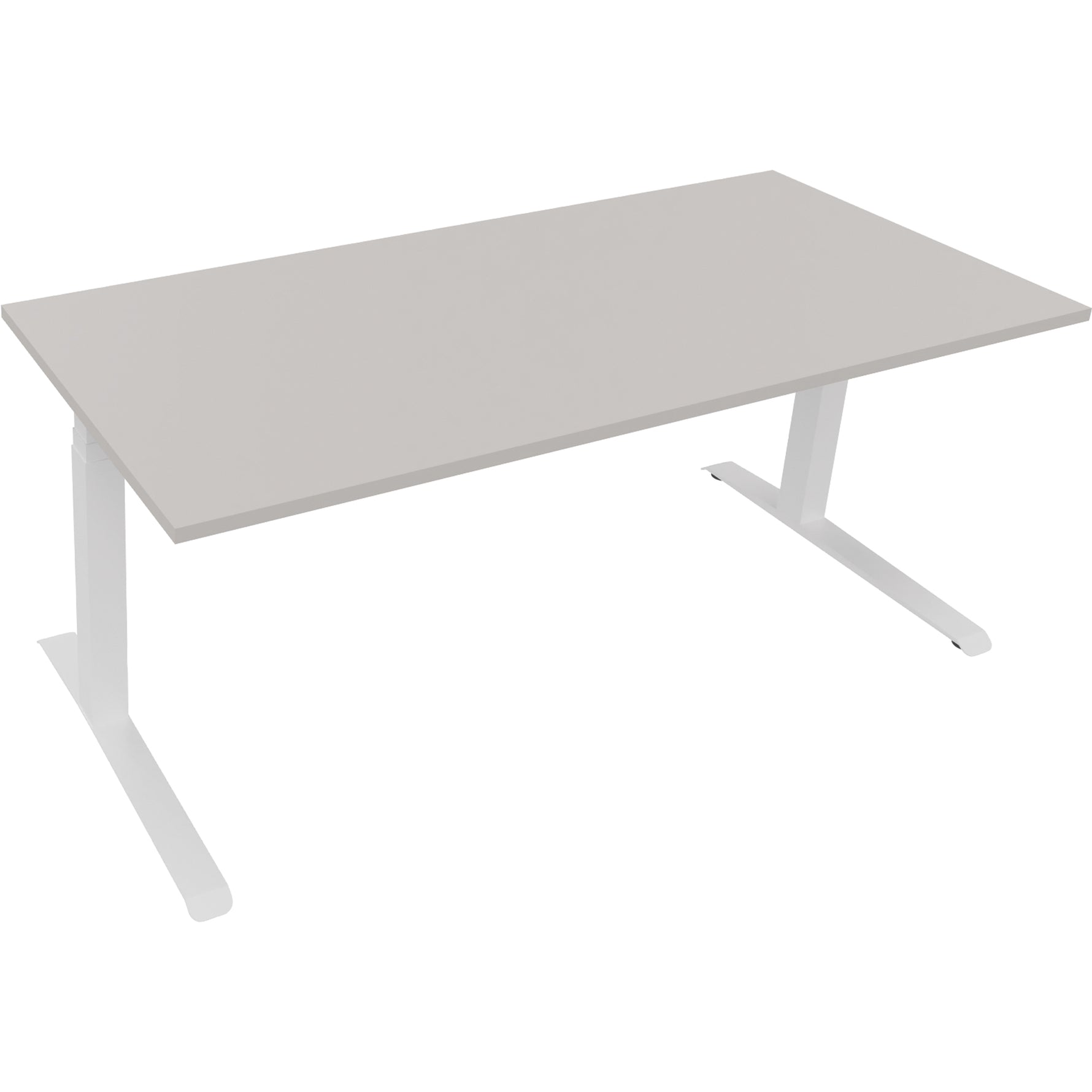 Neutralware Schreibtisch all in one 1.800 x 645-1.275 x 800 mm (B x H x T) lichtgrau – Produktbild 2