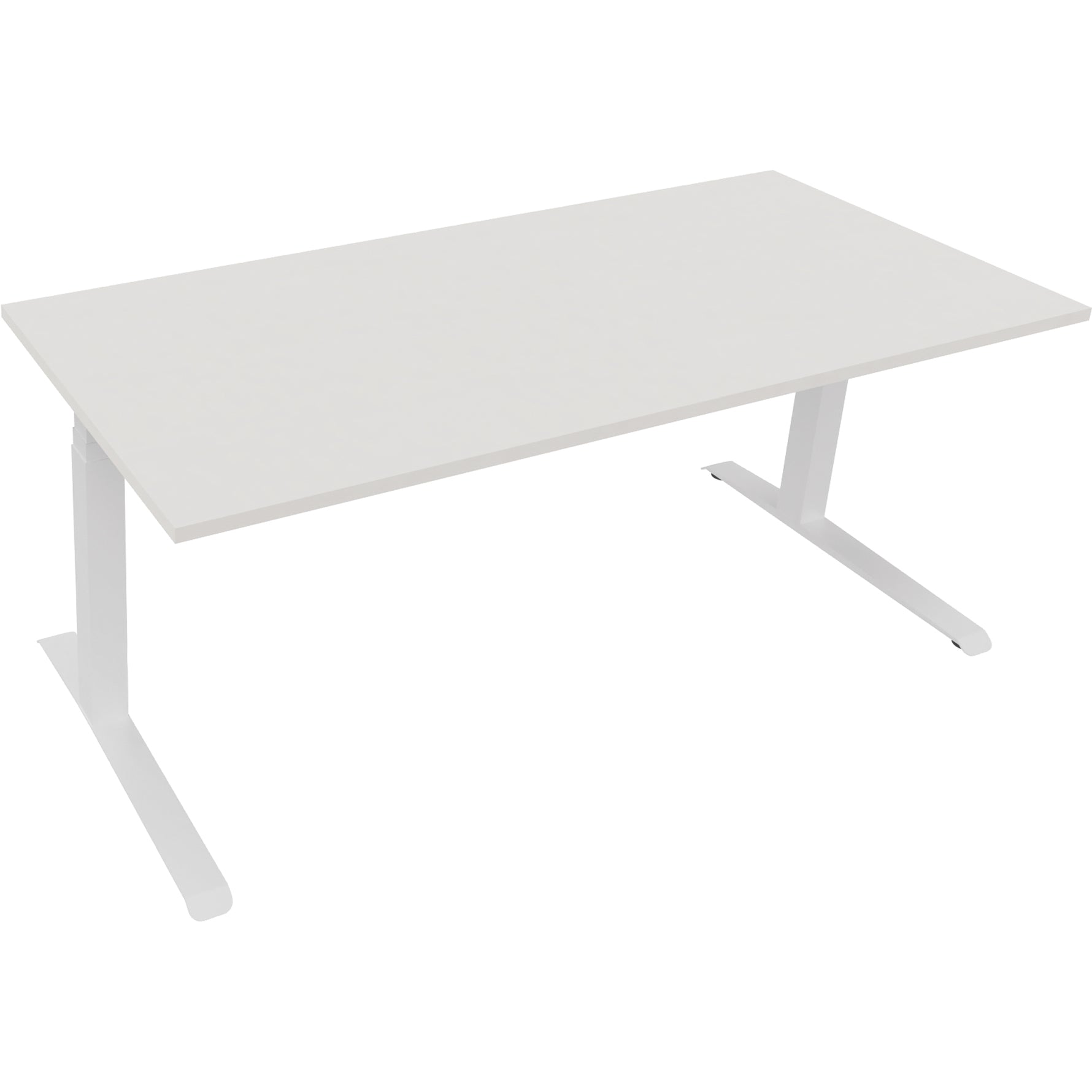 Neutralware Schreibtisch all in one 1.800 x 645-1.275 x 800 mm (B x H x T) diamant weiß – Produktbild 2