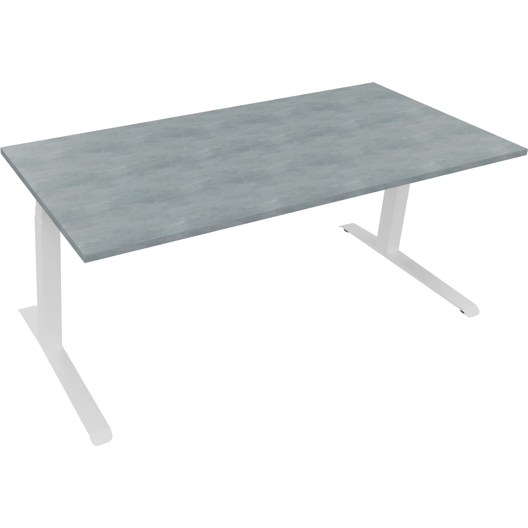 Neutralware Schreibtisch all in one 1.800 x 645-1.275 x 800 mm (B x H x T) beton hell – Produktbild 2