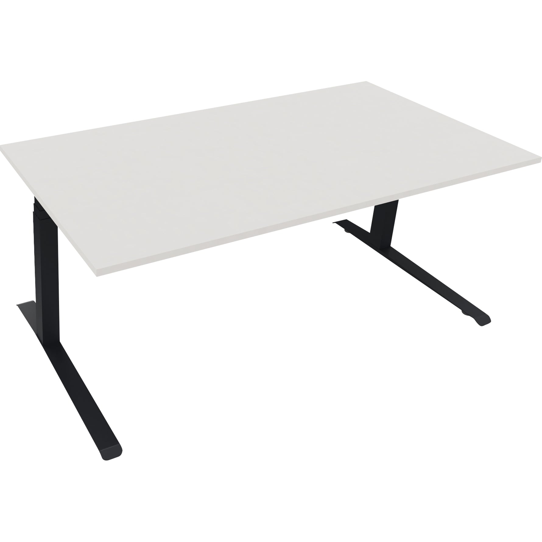 Neutralware Schreibtisch all in one 1.800 x 645-1.275 x 900 mm (B x H x T) diamant weiß
