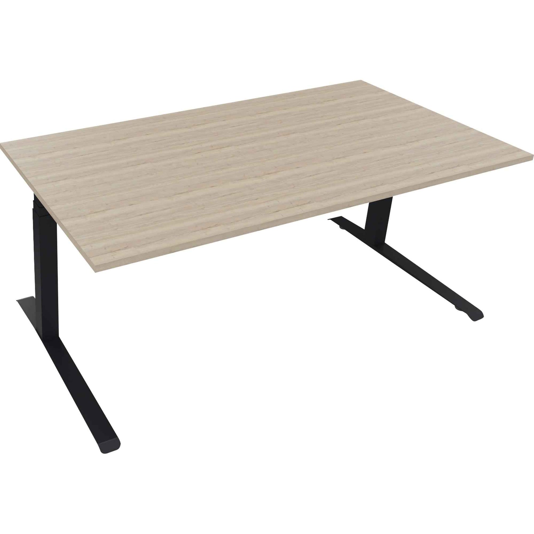 Schreibtisch all in one 1.800 x 645-1.275 x 900 mm (B x H x T) eiche natur