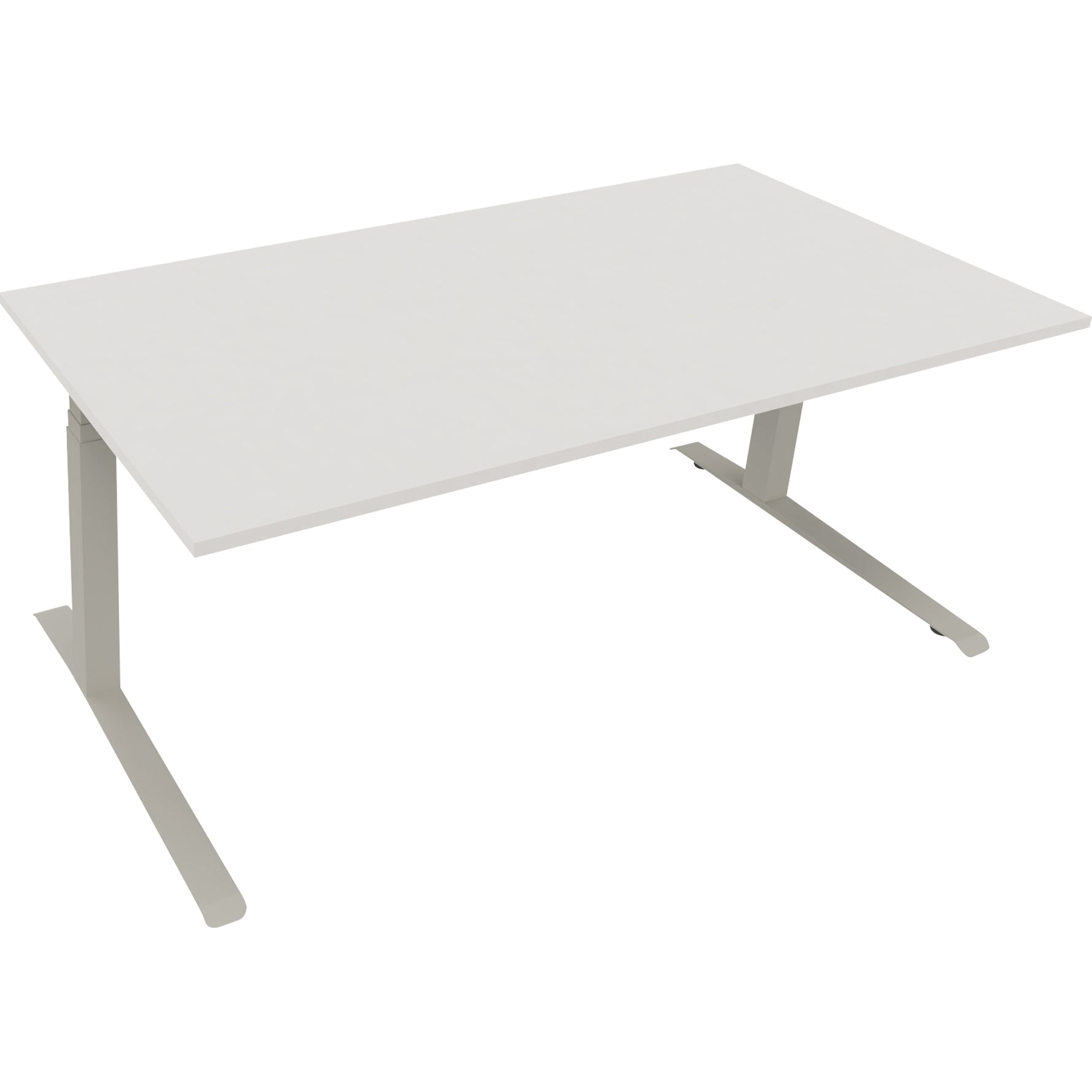 Neutralware Schreibtisch all in one 1.800 x 645-1.275 x 900 mm (B x H x T) diamant weiß – Produktbild 2