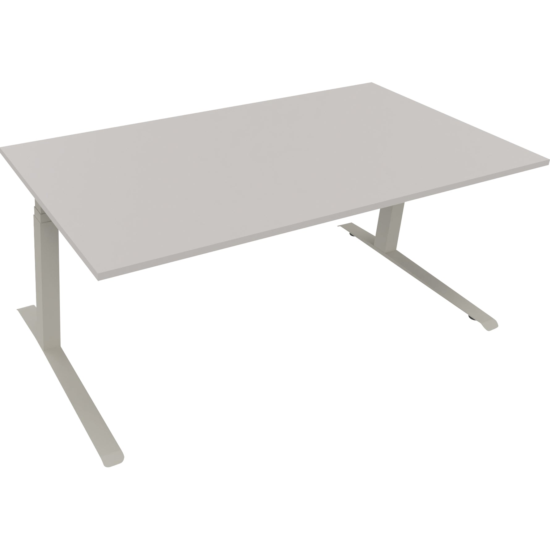 Neutralware Schreibtisch all in one 1.800 x 645-1.275 x 900 mm (B x H x T) lichtgrau – Produktbild 2