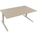 Schreibtisch all in one 1.800 x 645-1.275 x 900 mm (B x H x T) eiche natur