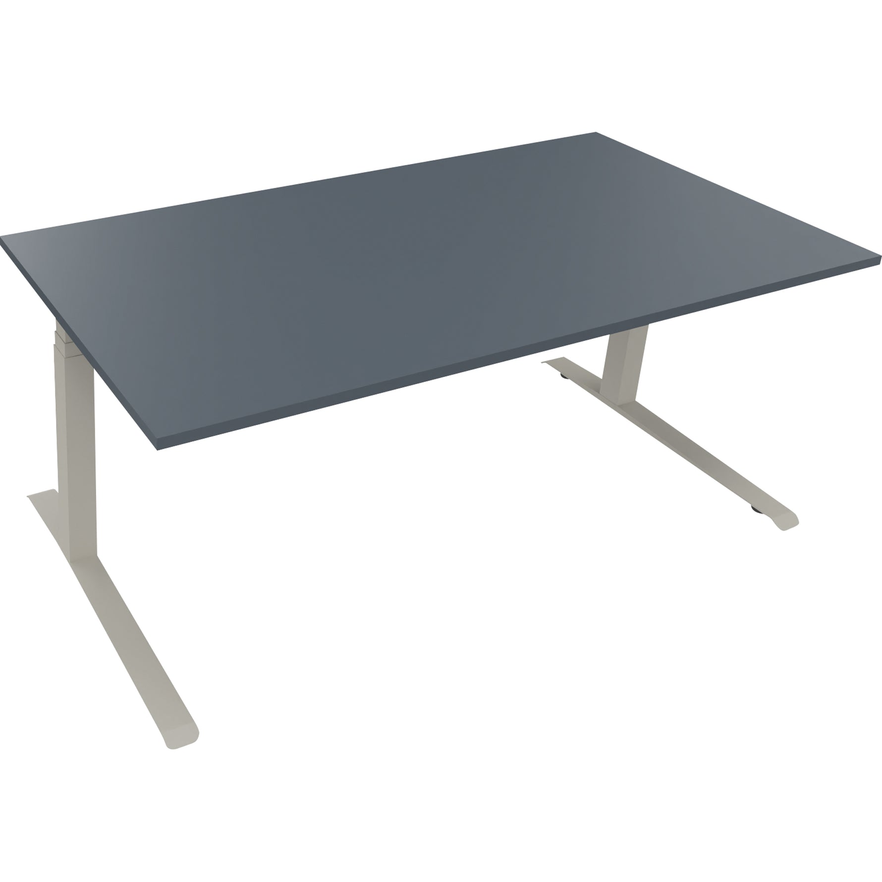 Neutralware Schreibtisch all in one 1.800 x 645-1.275 x 900 mm (B x H x T) lavagrau – Produktbild 2