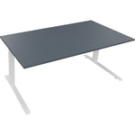 Neutralware Schreibtisch all in one 1.800 x 645-1.275 x 900 mm (B x H x T) lavagrau – Produktbild 3