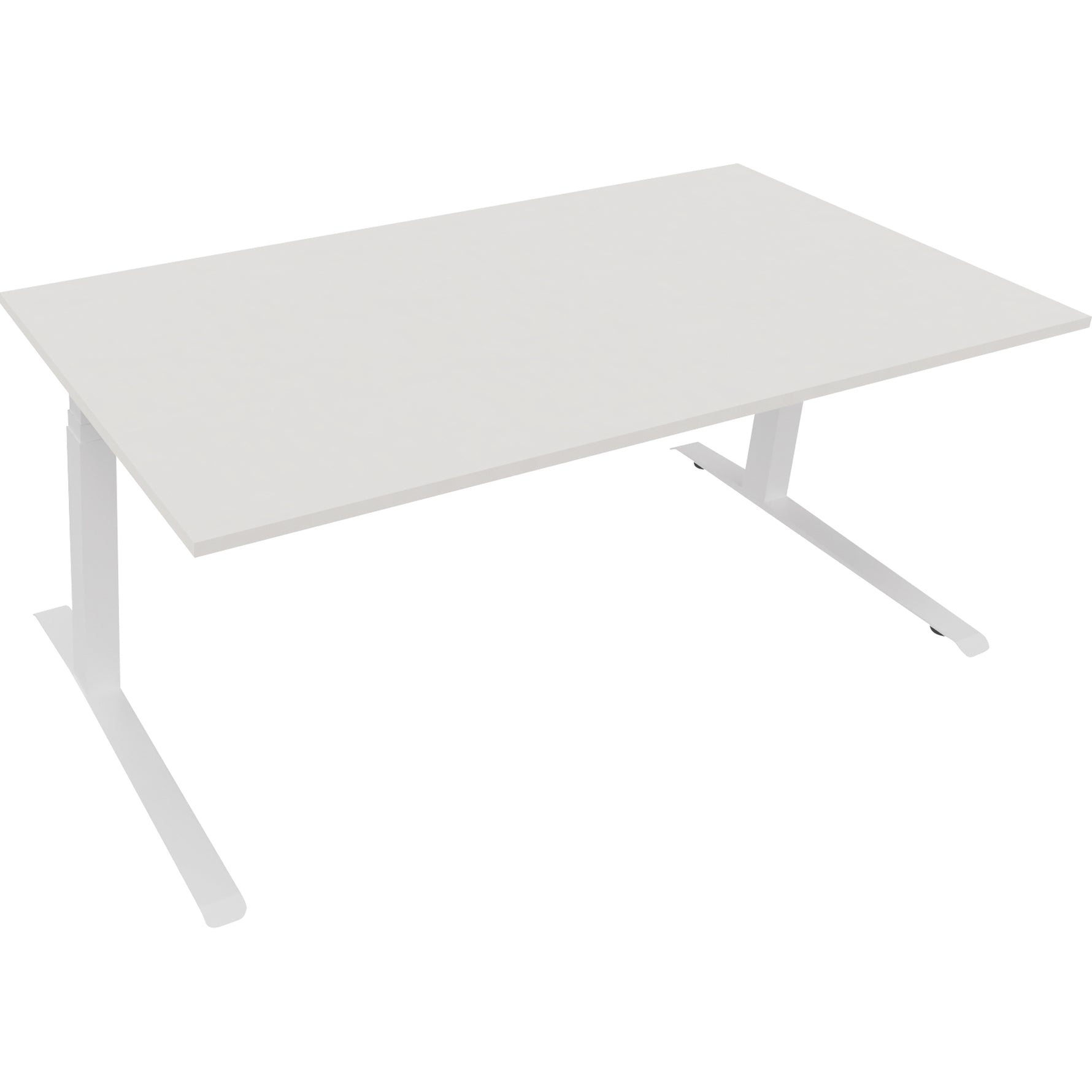 Neutralware Schreibtisch all in one 1.800 x 645-1.275 x 900 mm (B x H x T) diamant weiß – Produktbild 3