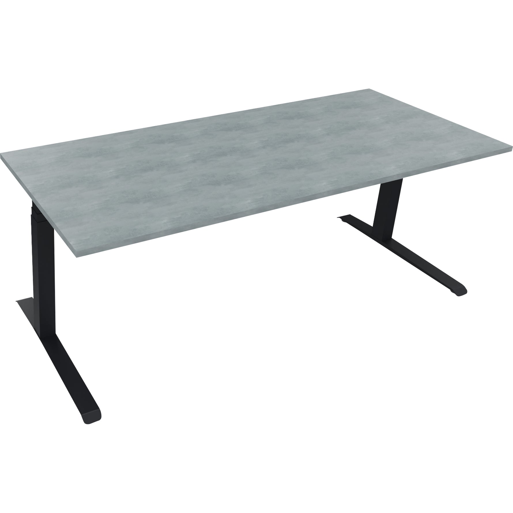 Neutralware Schreibtisch all in one 2.000 x 645-1.275 x 800 mm (B x H x T) beton hell