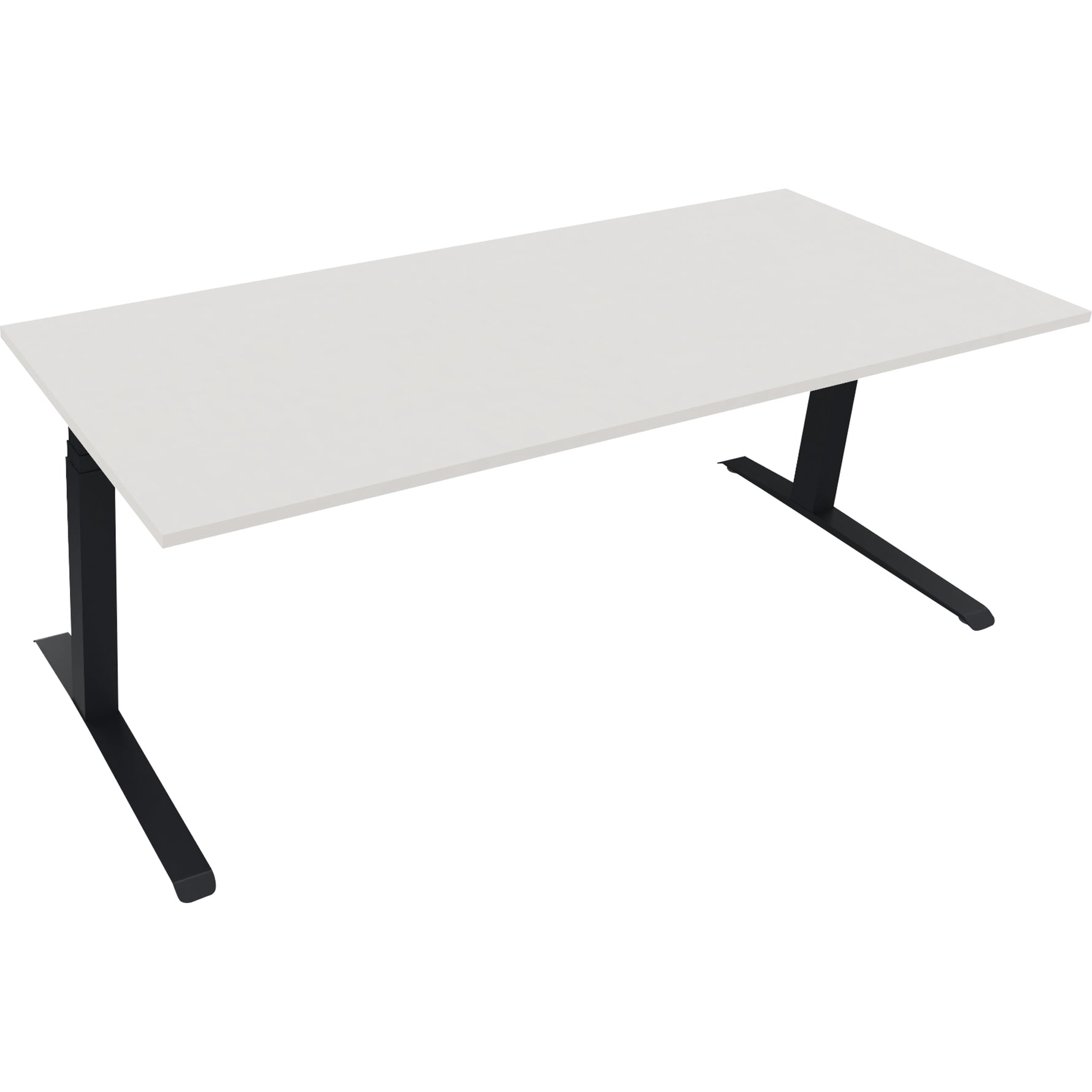 Neutralware Schreibtisch all in one 2.000 x 645-1.275 x 800 mm (B x H x T) diamant weiß