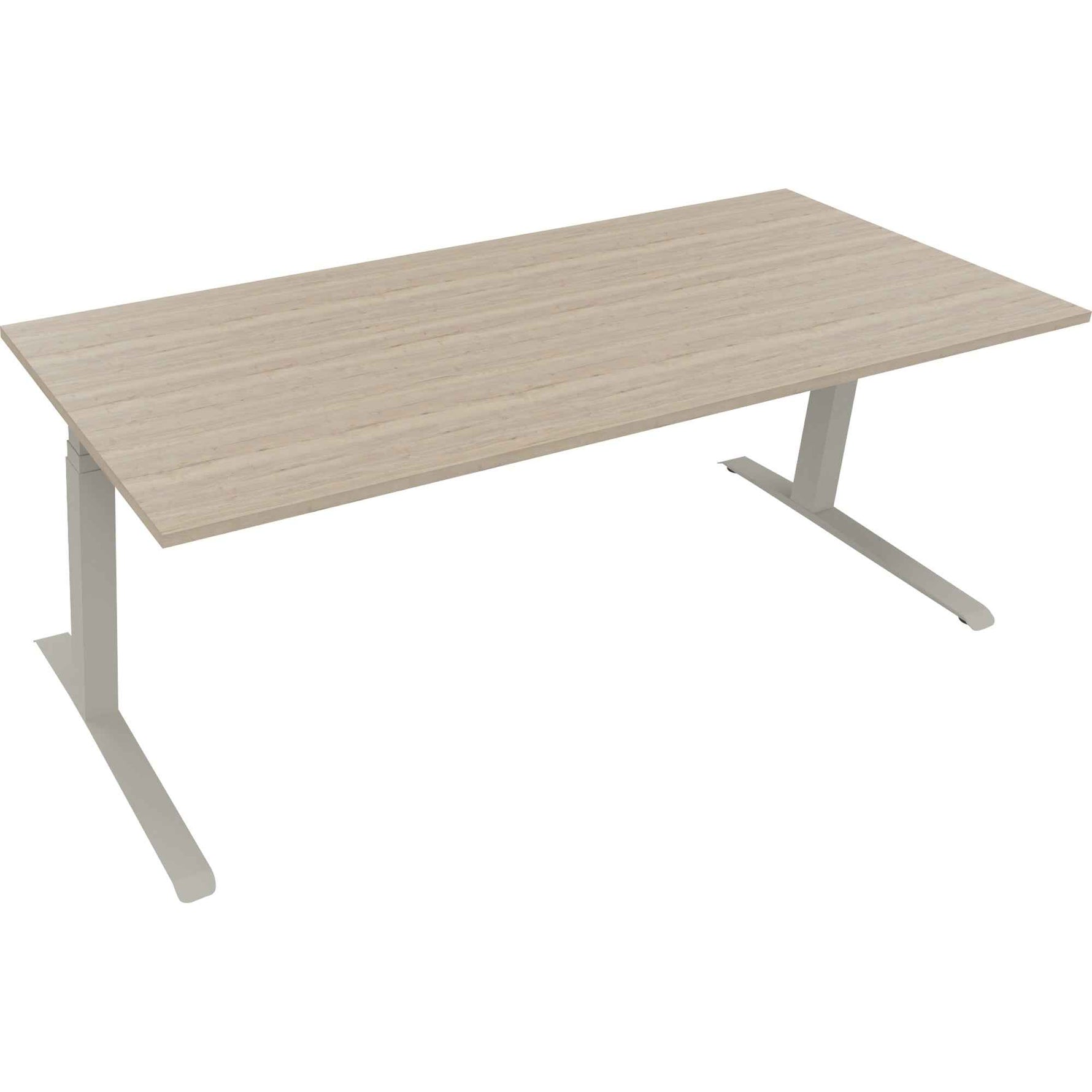 Schreibtisch all in one 2.000 x 645-1.275 x 800 mm (B x H x T) eiche natur