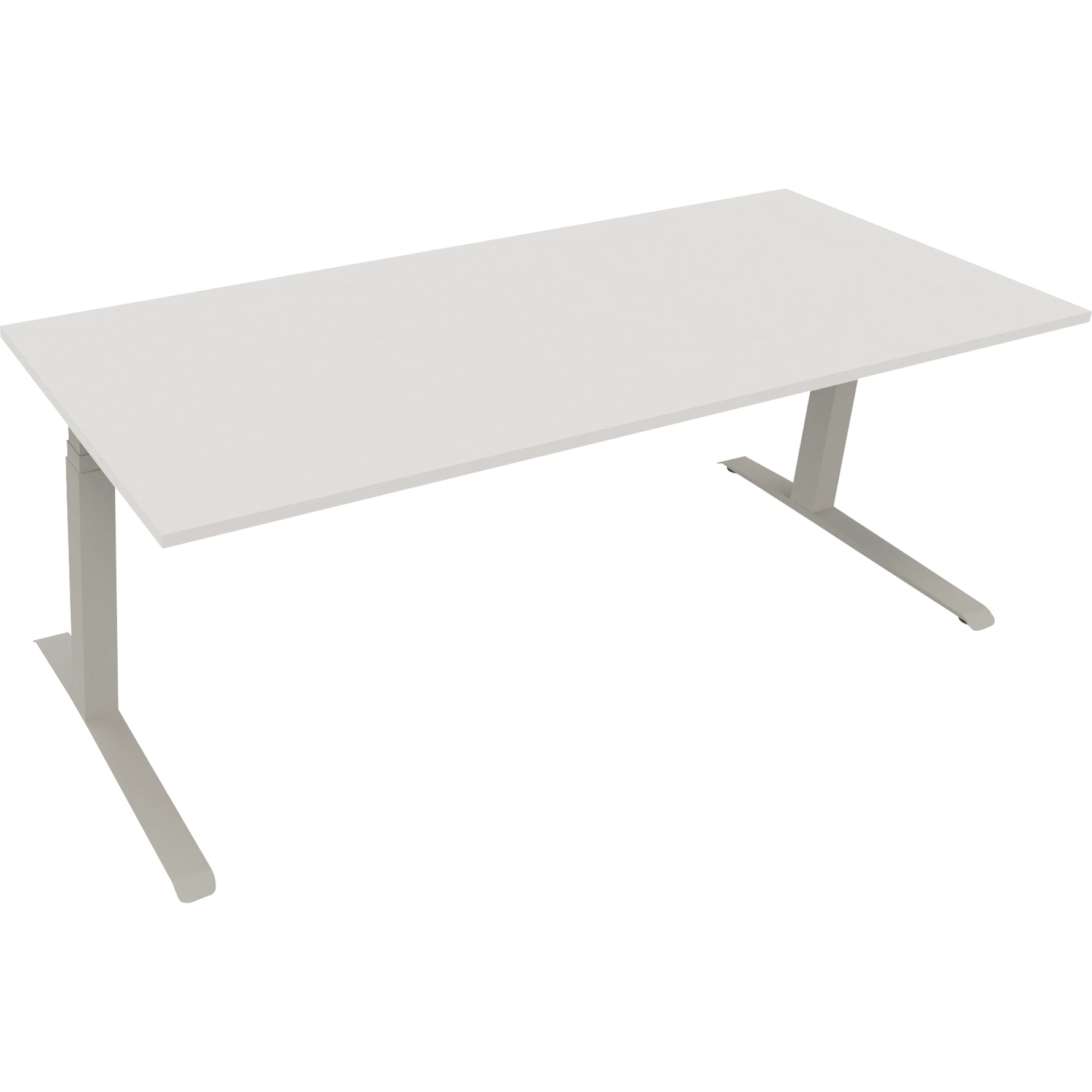 Neutralware Schreibtisch all in one 2.000 x 645-1.275 x 800 mm (B x H x T) diamant weiß