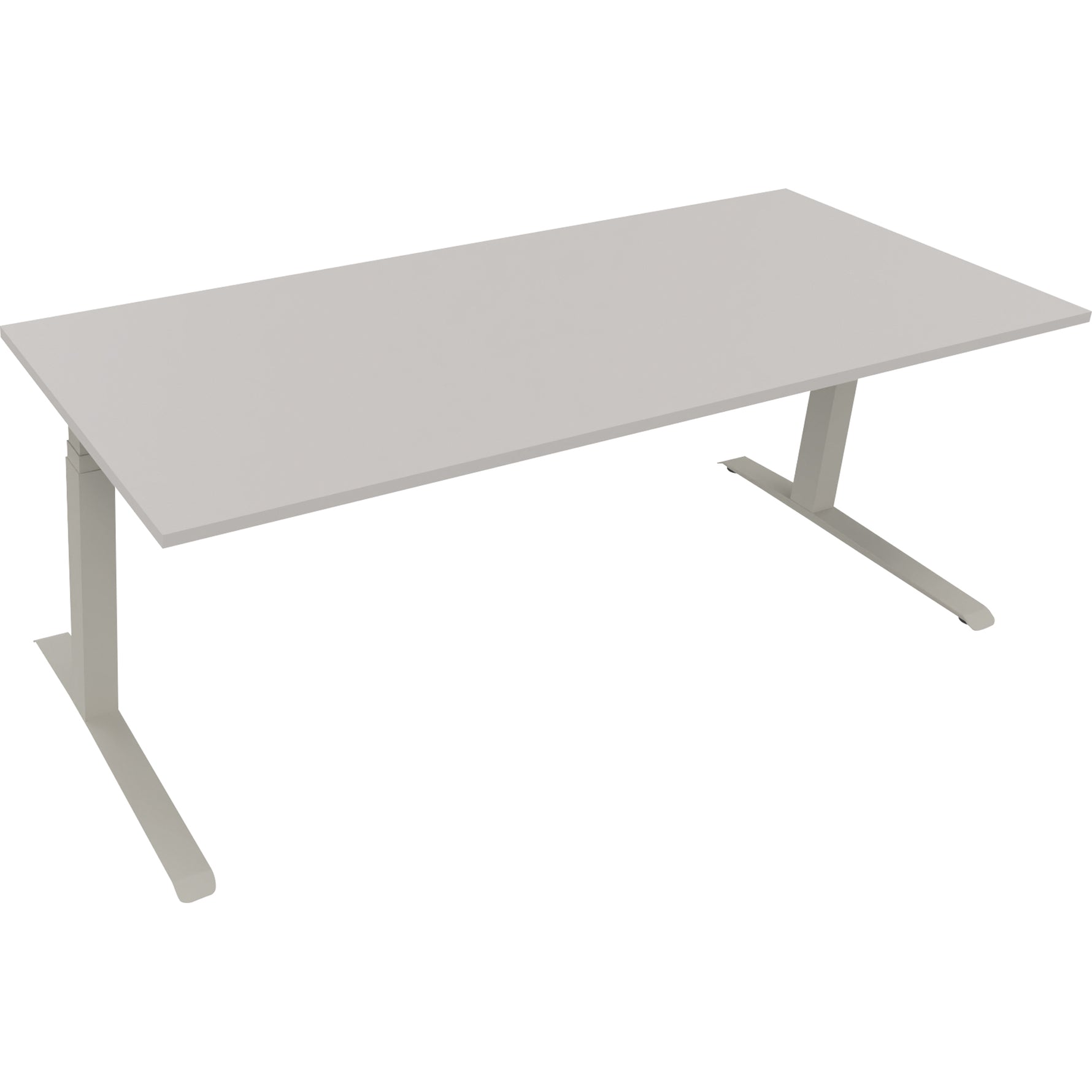 Neutralware Schreibtisch all in one 2.000 x 645-1.275 x 800 mm (B x H x T) lichtgrau