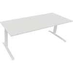 Neutralware Schreibtisch all in one 2.000 x 645-1.275 x 800 mm (B x H x T) diamant weiß – Produktbild 2