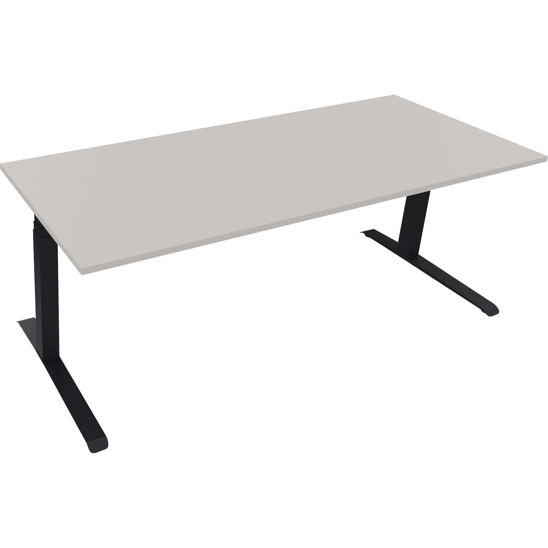 Neutralware Schreibtisch all in one 2.000 x 645-1.275 x 800 mm (B x H x T) lichtgrau – Produktbild 2