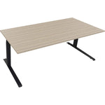 Schreibtisch all in one 2.000 x 645-1.275 x 900 mm (B x H x T) eiche natur