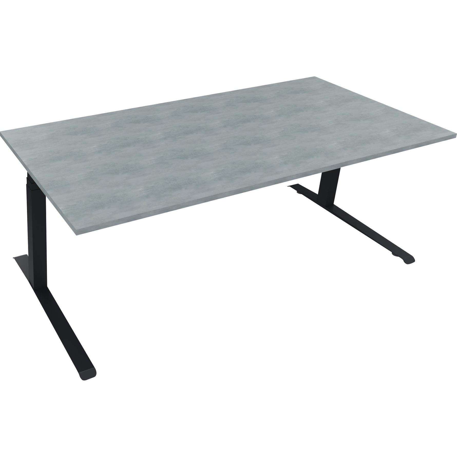 Neutralware Schreibtisch all in one 2.000 x 645-1.275 x 900 mm (B x H x T) beton hell