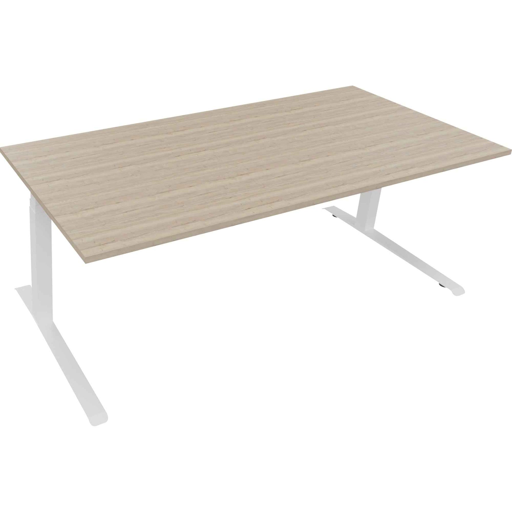 Schreibtisch all in one 2.000 x 645-1.275 x 900 mm (B x H x T) eiche natur