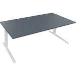 Neutralware Schreibtisch all in one 2.000 x 645-1.275 x 900 mm (B x H x T) lavagrau – Produktbild 3