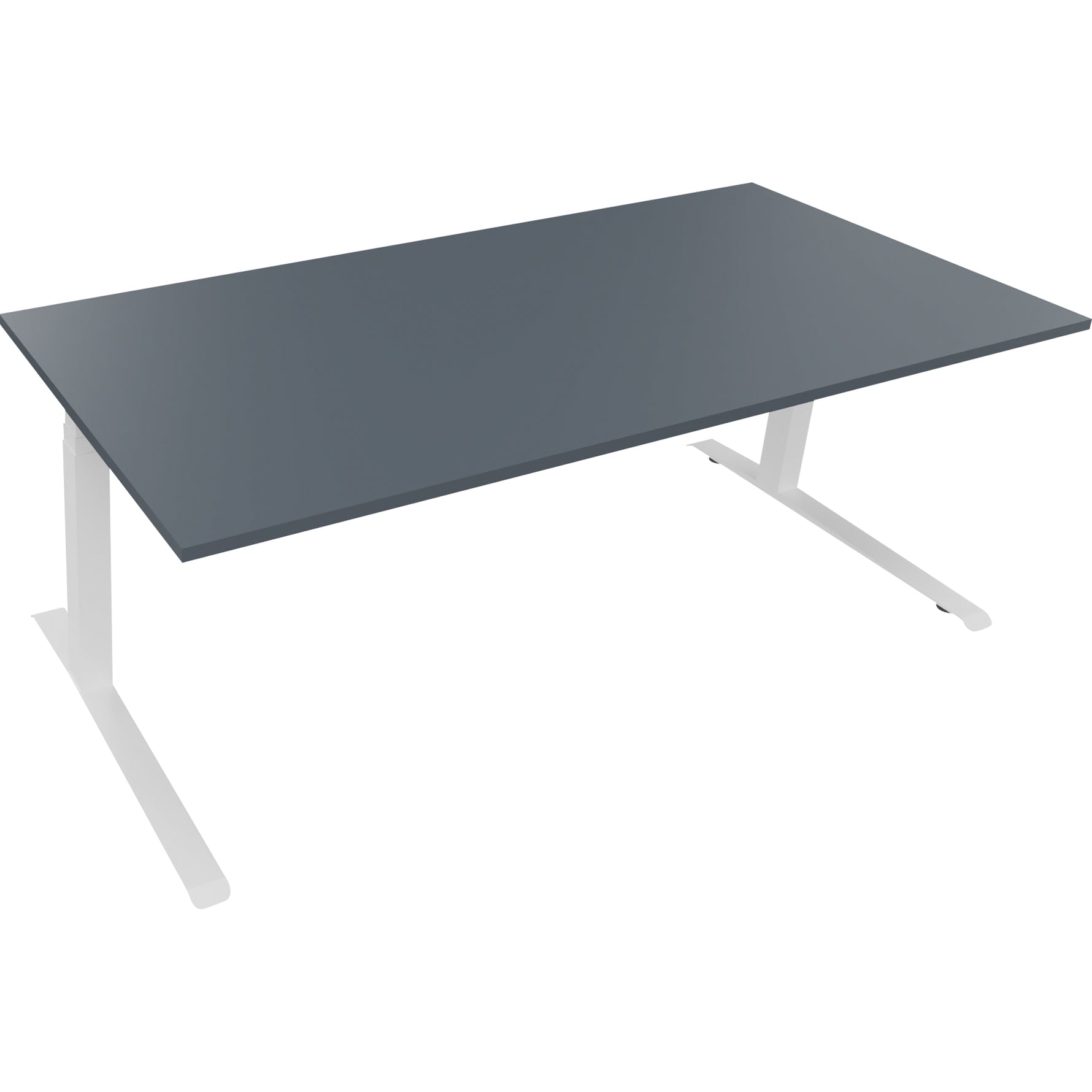 Neutralware Schreibtisch all in one 2.000 x 645-1.275 x 900 mm (B x H x T) lavagrau – Produktbild 3