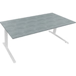Neutralware Schreibtisch all in one 2.000 x 645-1.275 x 900 mm (B x H x T) beton hell – Produktbild 3