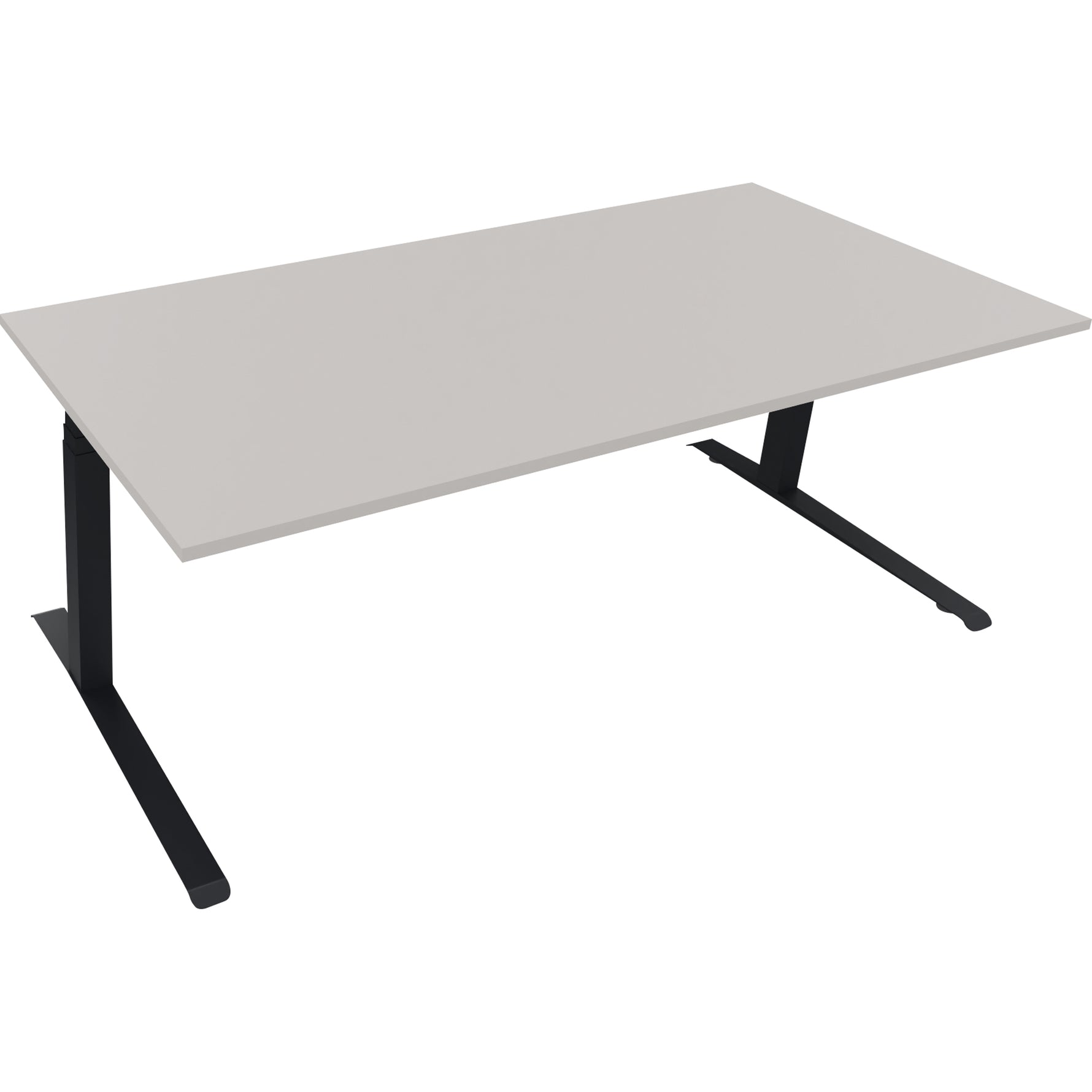 Neutralware Schreibtisch all in one 2.000 x 645-1.275 x 900 mm (B x H x T) lichtgrau – Produktbild 3