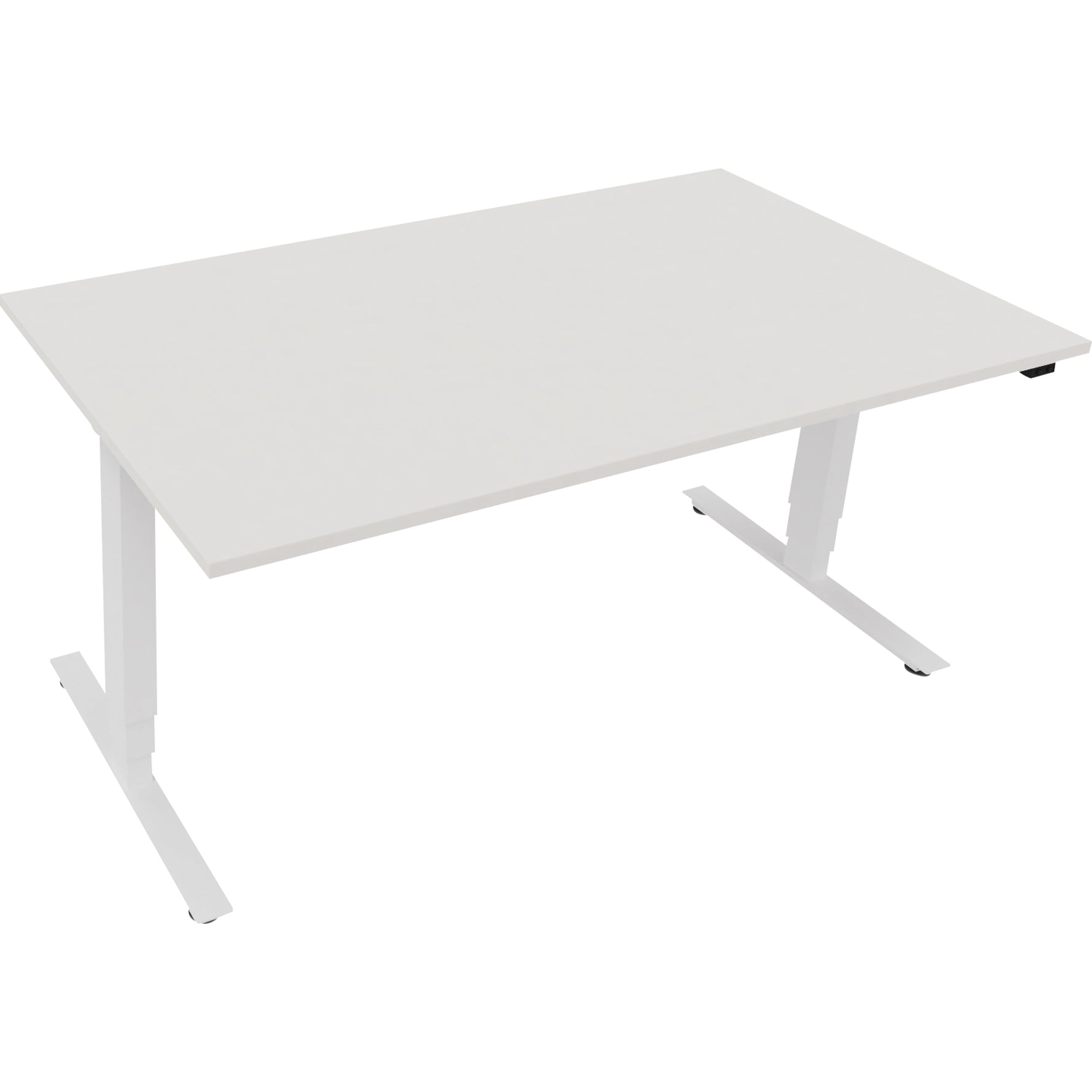 Neutralware Schreibtisch 1.600 x 625-1.285 x 900 mm (B x H x T) diamant weiß – Produktbild 2