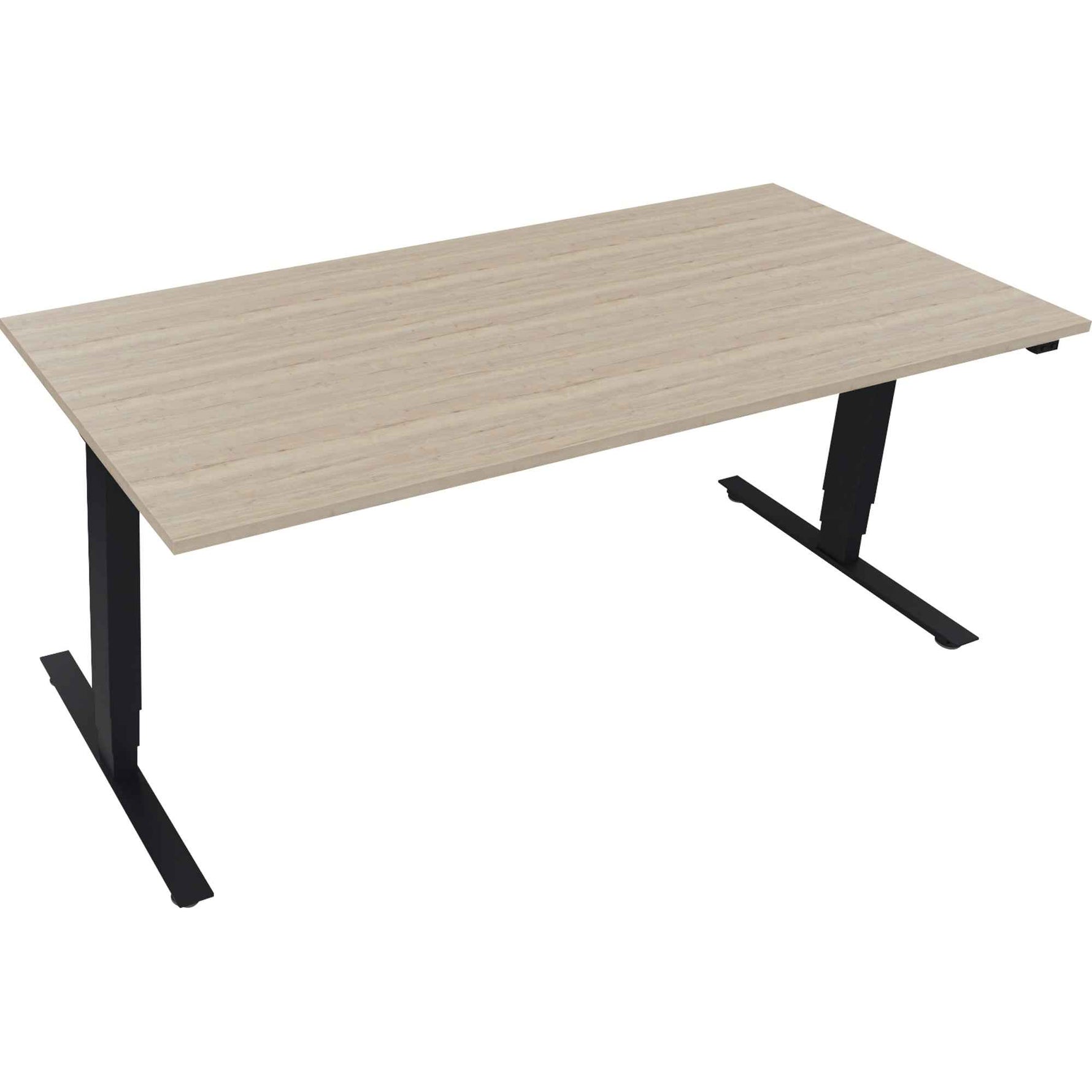 Schreibtisch 1.800 x 625-1.285 x 800 mm (B x H x T) eiche natur
