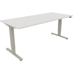 Neutralware Schreibtisch 1.800 x 625-1.285 x 800 mm (B x H x T) diamant weiß – Produktbild 2
