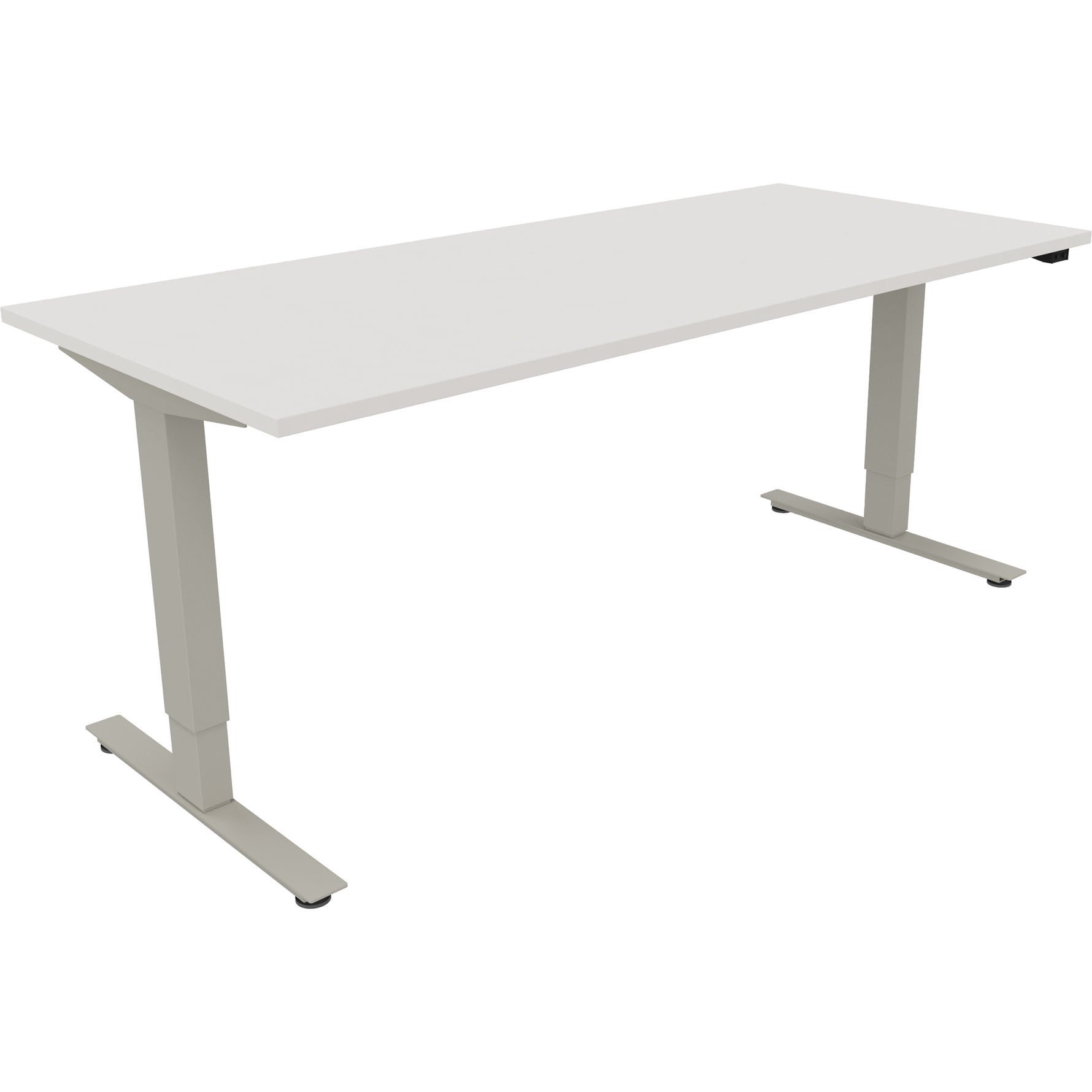 Neutralware Schreibtisch 1.800 x 625-1.285 x 800 mm (B x H x T) diamant weiß – Produktbild 2
