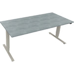 Neutralware Schreibtisch 1.800 x 625-1.285 x 800 mm (B x H x T) beton hell – Produktbild 2