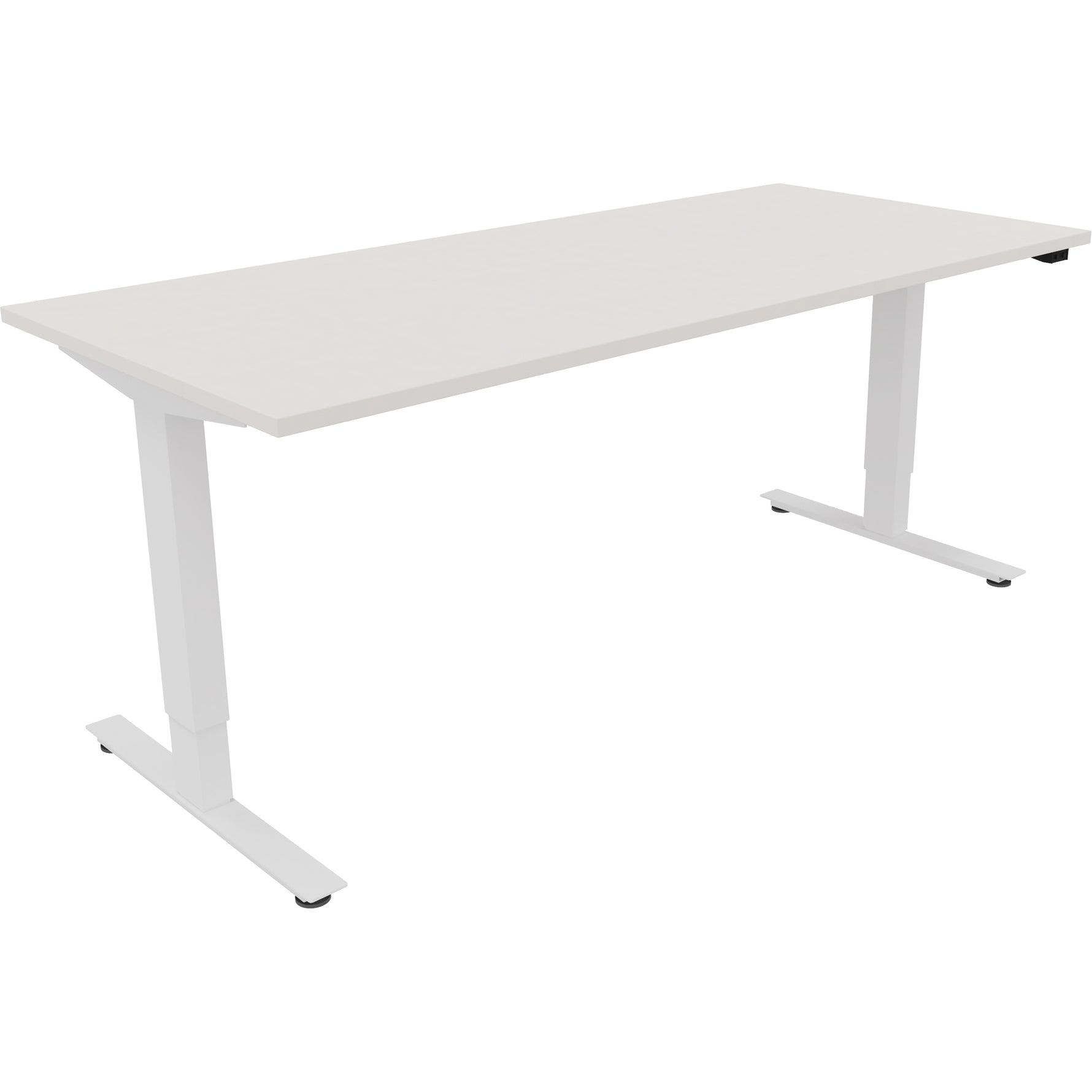 Neutralware Schreibtisch 1.800 x 625-1.285 x 800 mm (B x H x T) diamant weiß – Produktbild 3