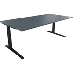 Neutralware Schreibtisch all in one 2.000 x 650-850 x 1.000 mm (B x H x T) Flachkufe Quadratrohr lavagrau