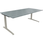Neutralware Schreibtisch all in one 2.000 x 650-850 x 1.000 mm (B x H x T) Flachkufe Quadratrohr beton hell –