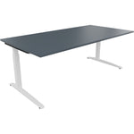 Neutralware Schreibtisch all in one 2.000 x 650-850 x 1.000 mm (B x H x T) Flachkufe Quadratrohr lavagrau – Produktbild