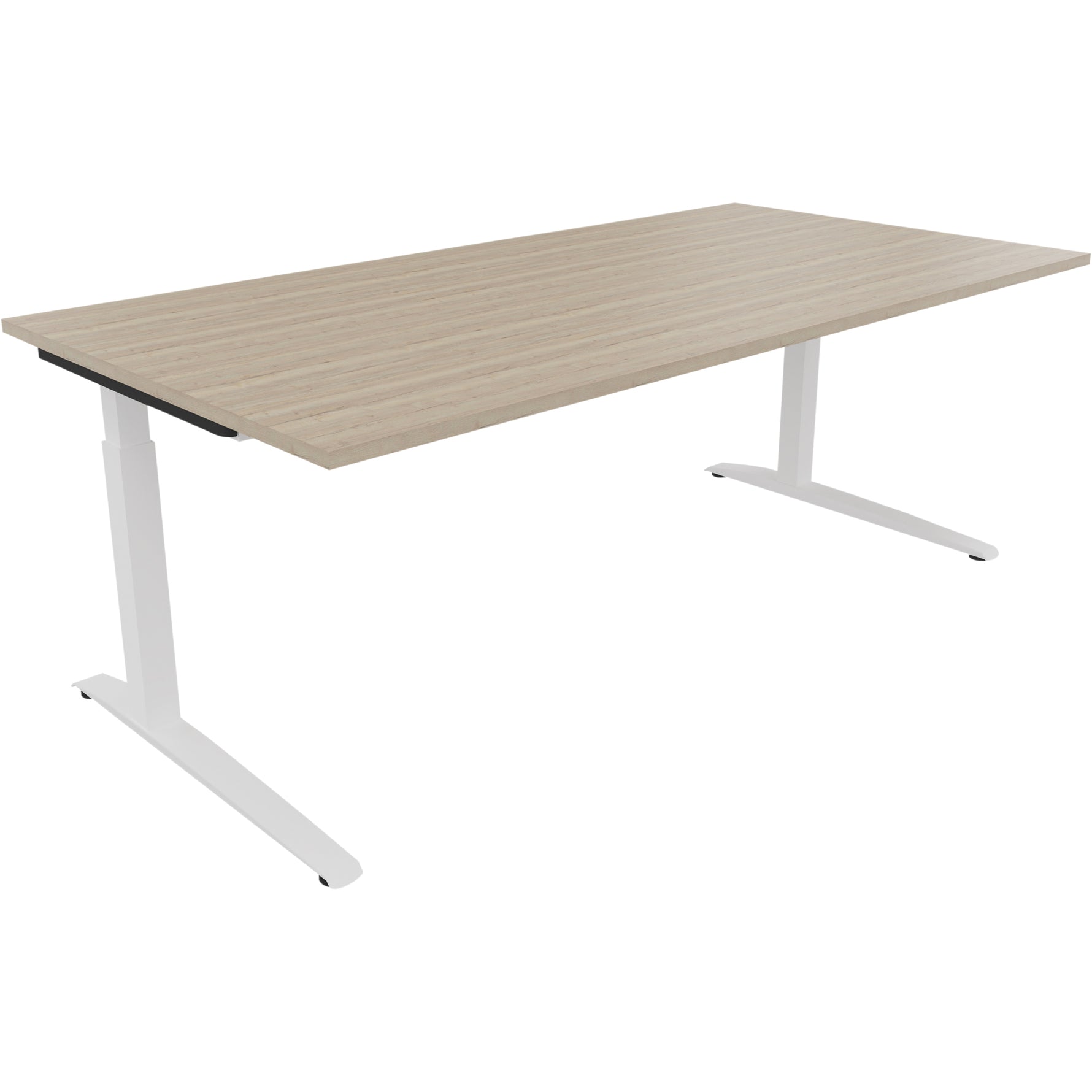 Neutralware Schreibtisch all in one 2.000 x 650-850 x 1.000 mm (B x H x T) Flachkufe Quadratrohr eiche natur –