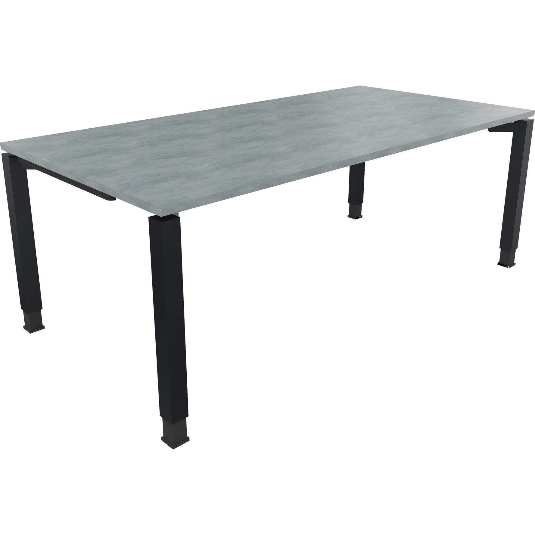 Neutralware Schreibtisch all in one 2.000 x 680-820 x 1.000 mm (B x H x T) Vierfuß Quadratrohr beton hell